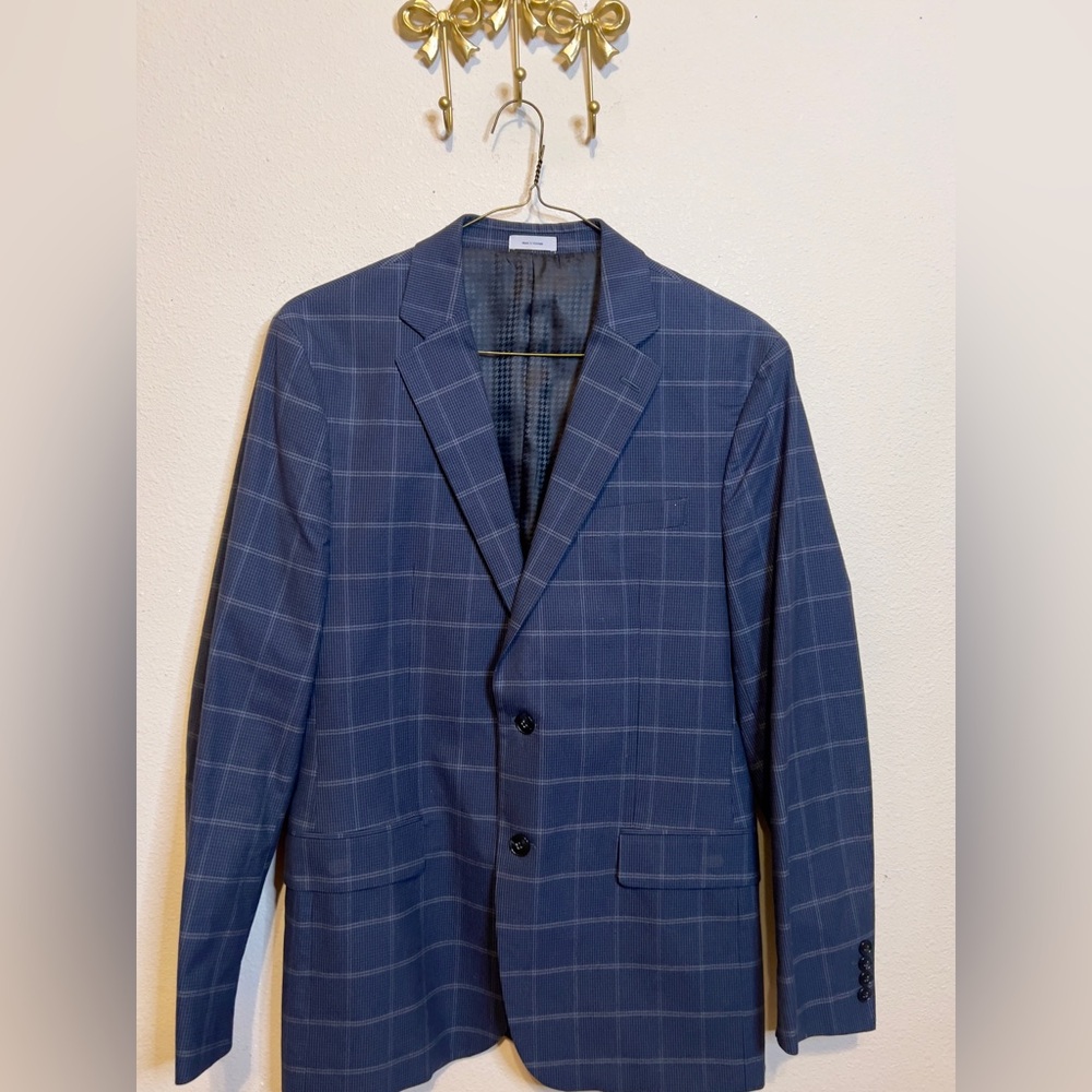 Men's Blue Checkered Blazer